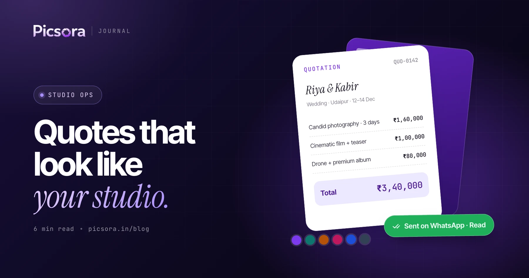 6 Quotation Templates, 12 Color Themes: Sending Quotes That Look Like Your Studio - cover