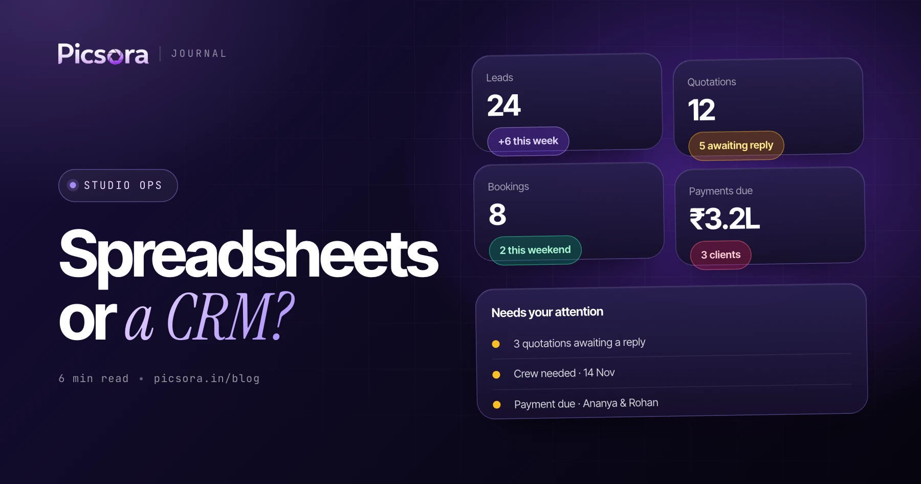 Photography CRM vs Spreadsheets and WhatsApp: When Is It Time to Switch? - cover